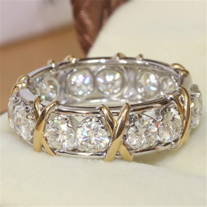 Sterling Silver Cross Full Diamond Ring