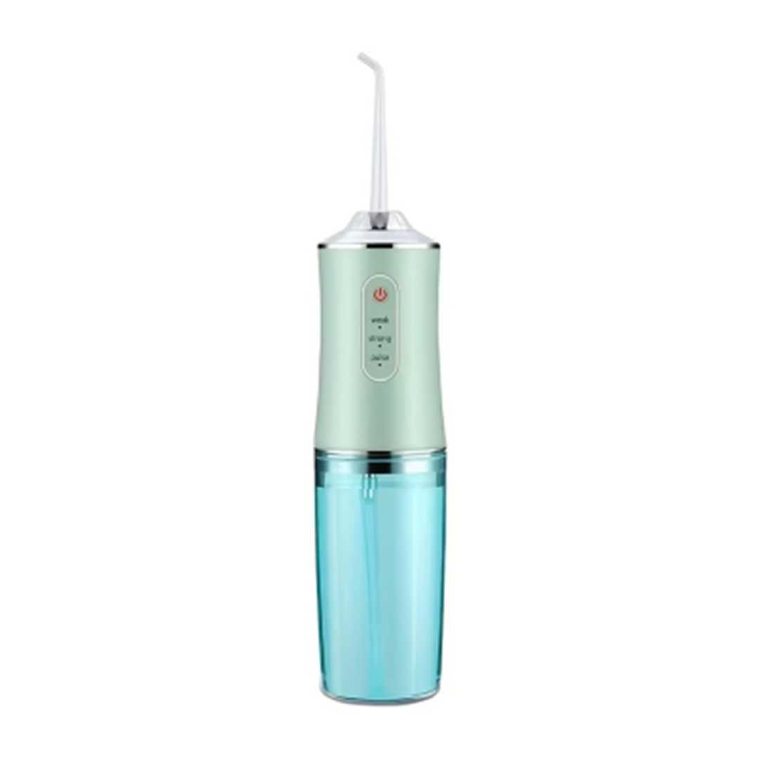 FlossyFresh Hydropulseur portable cordless dental cleaner, rechargeable oral irrigator with 3 modes and 4 nozzles