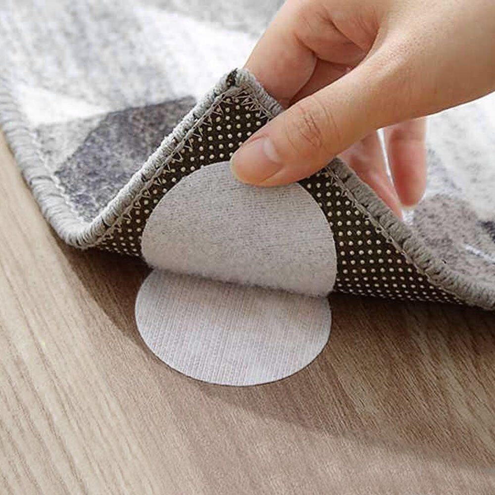 10 Pairs Velcro Anti Curling Carpet Tape Rug Gripper Secure the Carpet Sofa and Sheets in Place and Keep the Corners Flat
