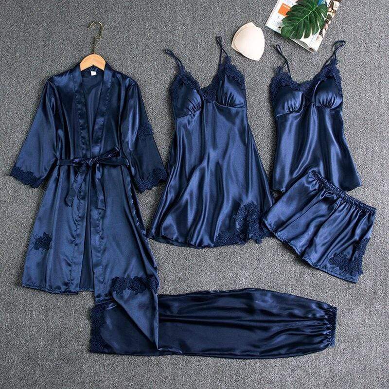 5 piece silk pajama set celinoe