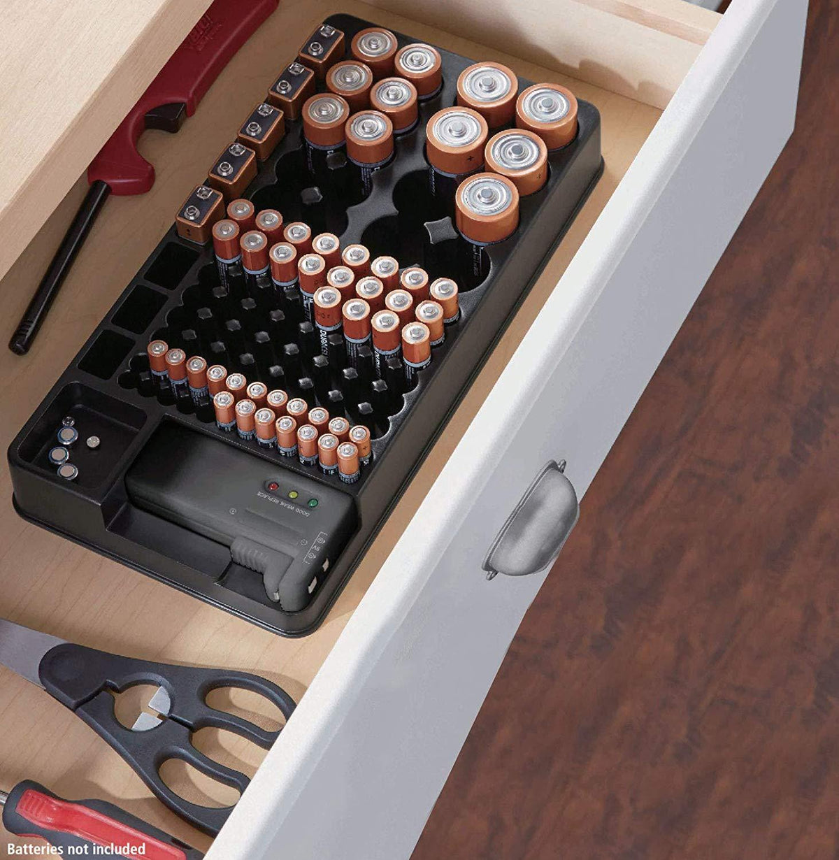 Battery Organizer with Energy Tester