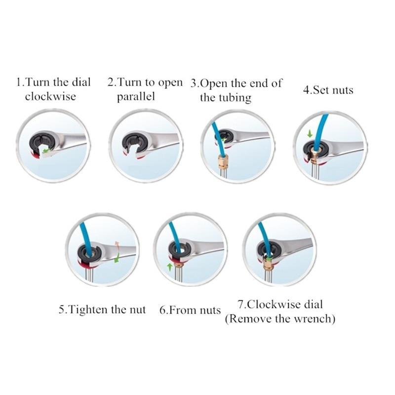Flexible Head Tubing Ratchet Wrench