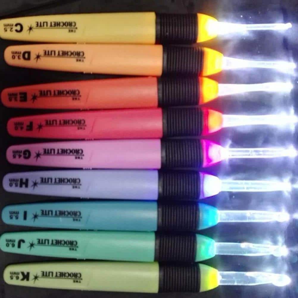 USB Rechargeable LED Lighted Crochet Hooks
