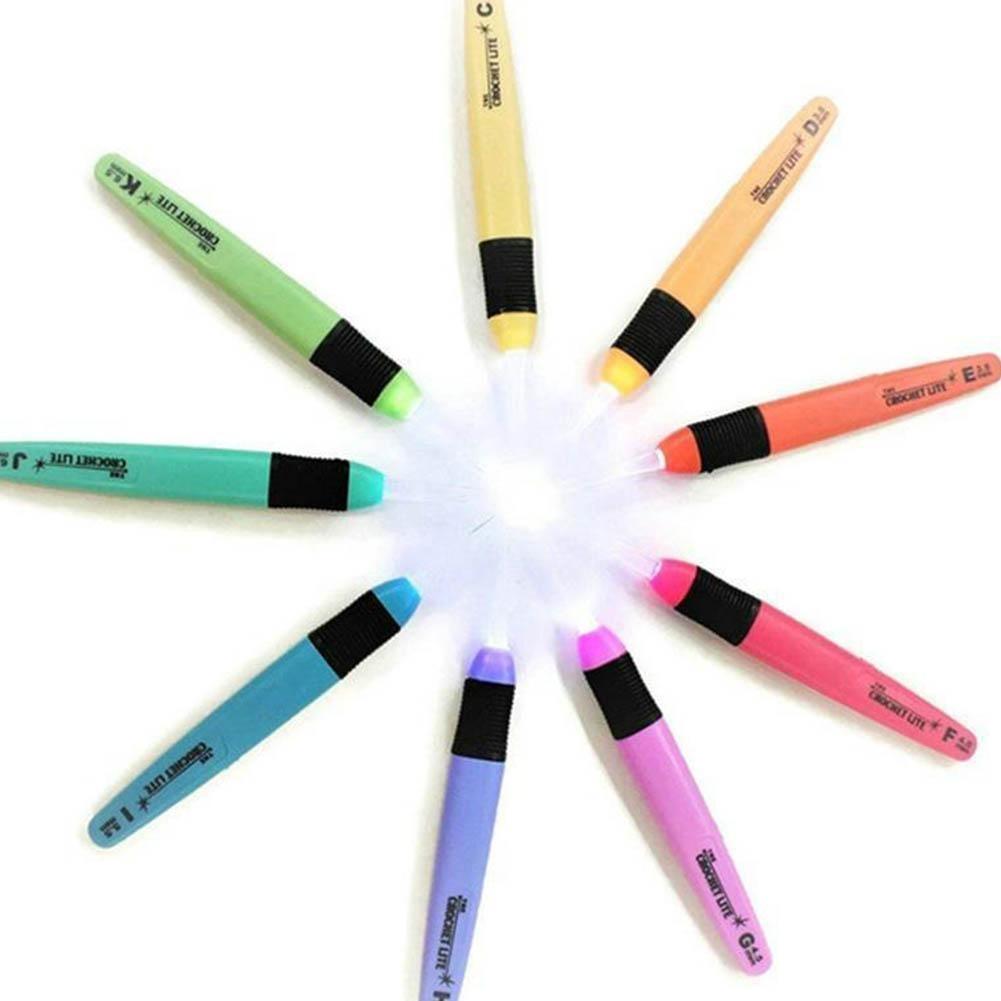 USB Rechargeable LED Lighted Crochet Hooks