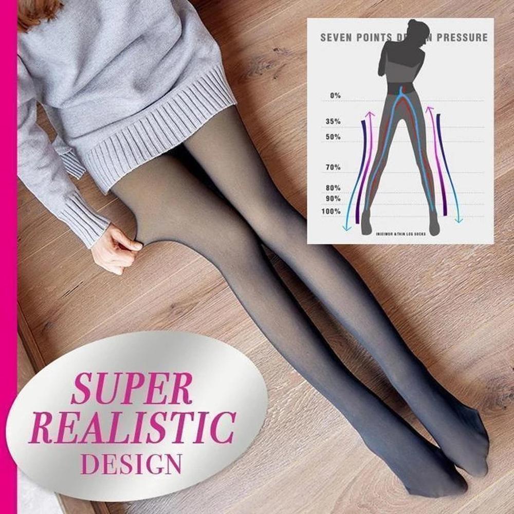 Flawless legs fake translucent warm fleece pantyhose