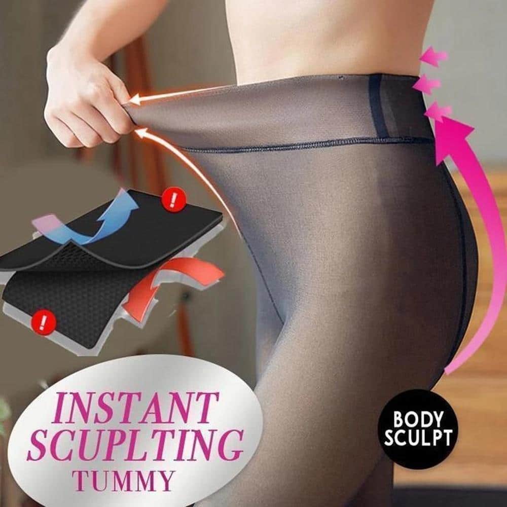 Flawless legs fake translucent warm fleece pantyhose