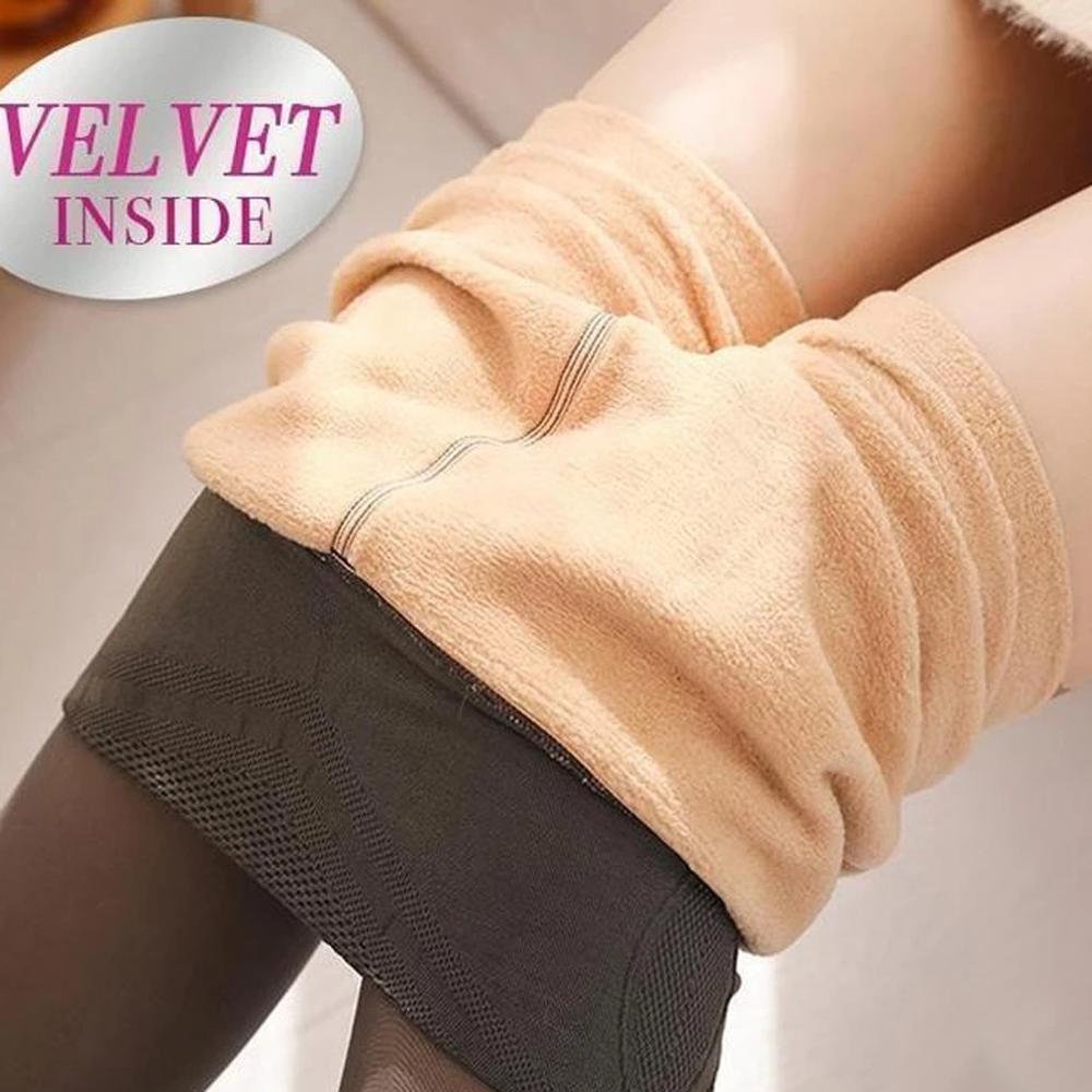 Flawless legs fake translucent warm fleece pantyhose
