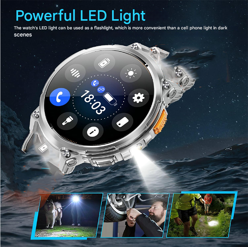 Stahlgear Zeus Connected smart watch men 1.85 inch HD sport Bluetooth call GPS sport Fitness Tracker heart monitor 710 mAh waterproof