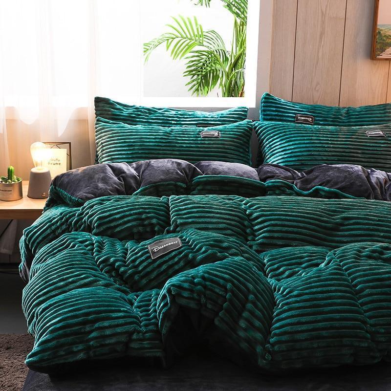 Thick Corduroy Velvet Winter Bed Duvet Cover