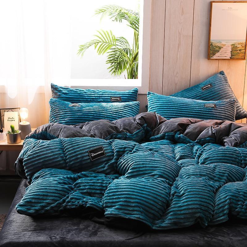 Thick Corduroy Velvet Winter Bed Duvet Cover