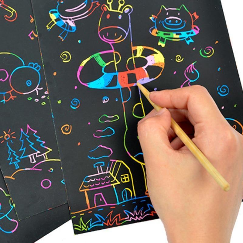 Rainbow Scratch Art Paper Set