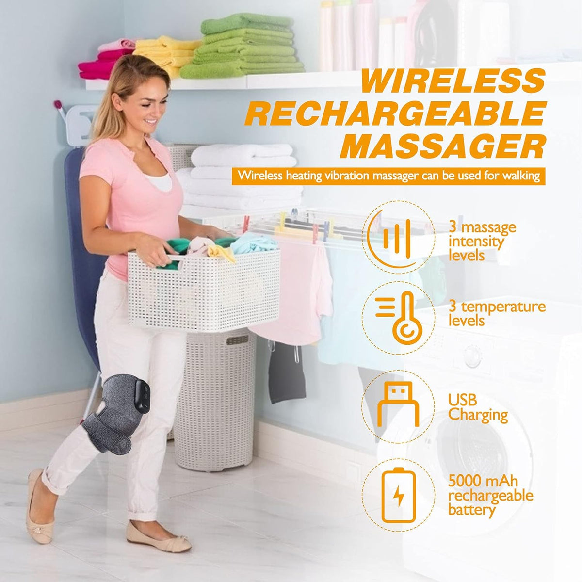RejuvaKnee 3 in 1 Wireless Knee Heater, Shoulder Massager, Leg Vibration, Arm Vibration, Joint Splint, Muscle Relaxation