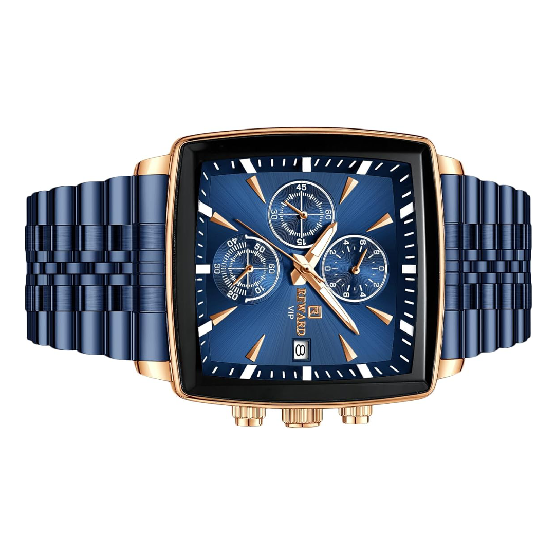 REWARD Trendy rectangular quartz watches for men