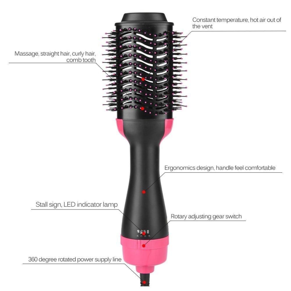 2-in-1 Hair Dryer Styler Straightening Brush