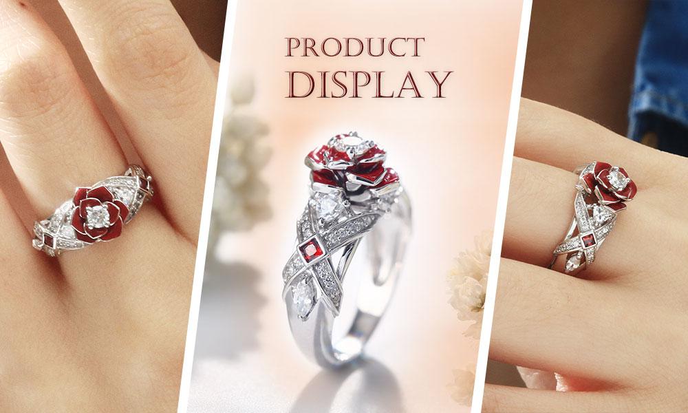 Natural rose flower ring – dazzling rose
