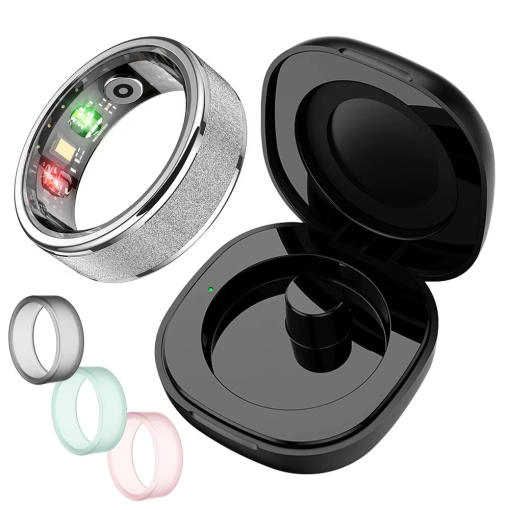Smart Ring with Charging Case – Heart Rate SpO2 Sleep Monitor – 39 Days Battery – IP68 – No Subscription