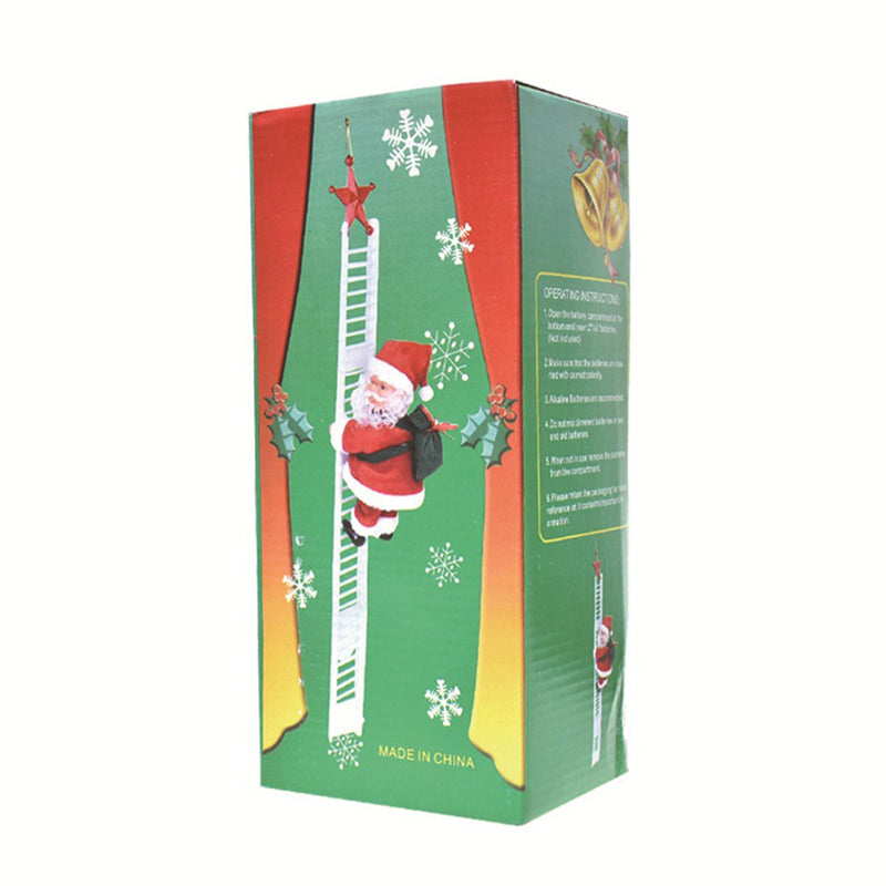 Animated Electric Santa Claus Ladder Climber with Christmas Music