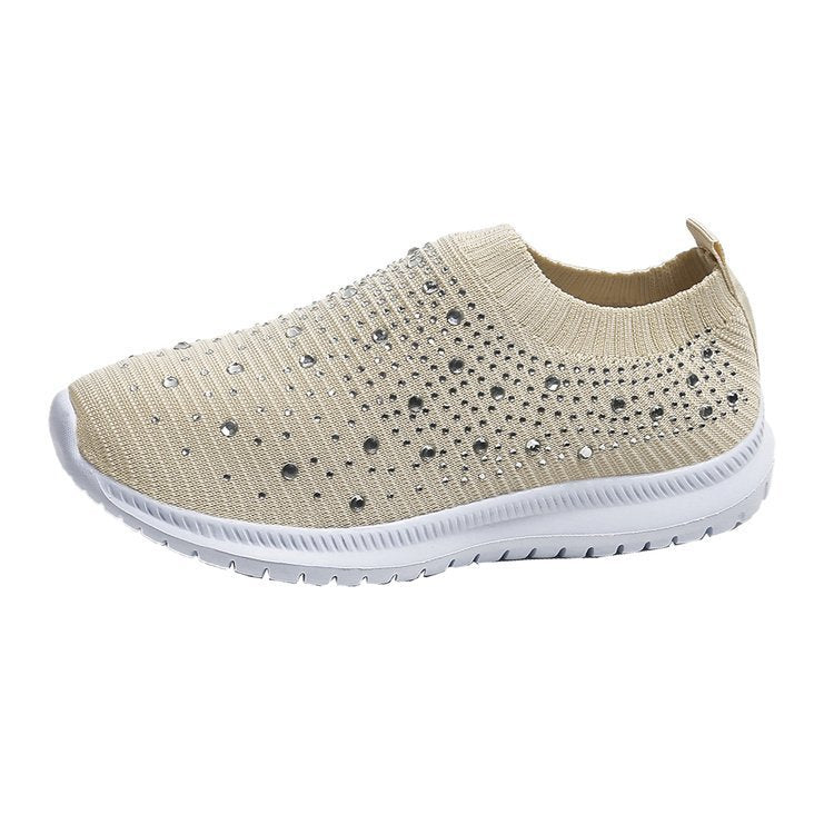Nanccy Women’s Crystal Breathable Orthopedic Slip-On Walking Shoes