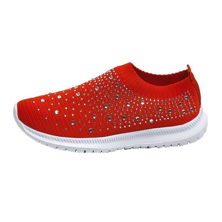 Nanccy Women’s Crystal Breathable Orthopedic Slip-On Walking Shoes