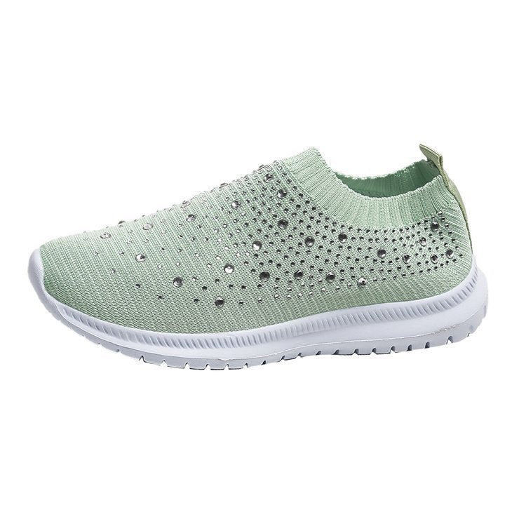 Nanccy Women’s Crystal Breathable Orthopedic Slip-On Walking Shoes