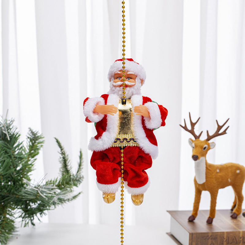 Animated Electric Santa Claus Ladder Climber with Christmas Music