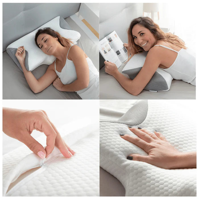 Ergo Memory Foam Pillow, Cervical Support, Anti-Snoring, Sleep Apnea Aid, Butterfly Shape