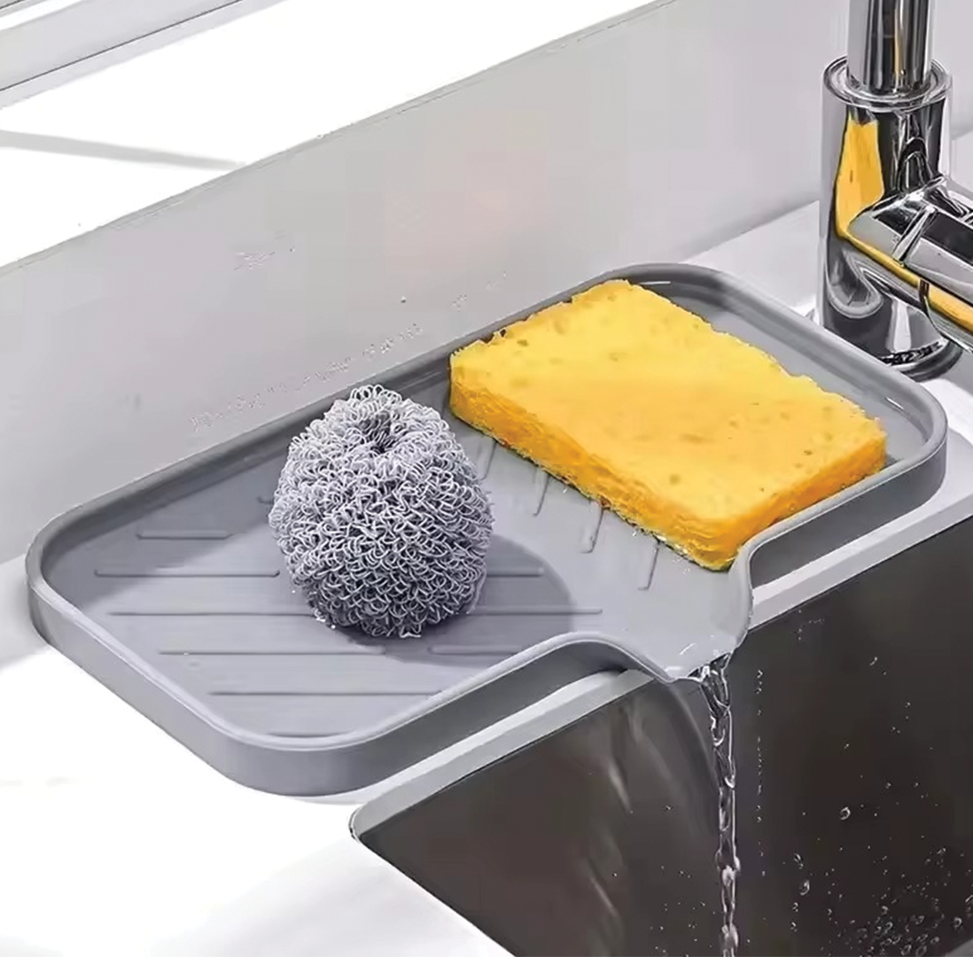 Non-Slip Silicone Sink Mat – Protects Your Kitchen Sink, Helps Dry Dishes, and Holds Soap and a Sponge