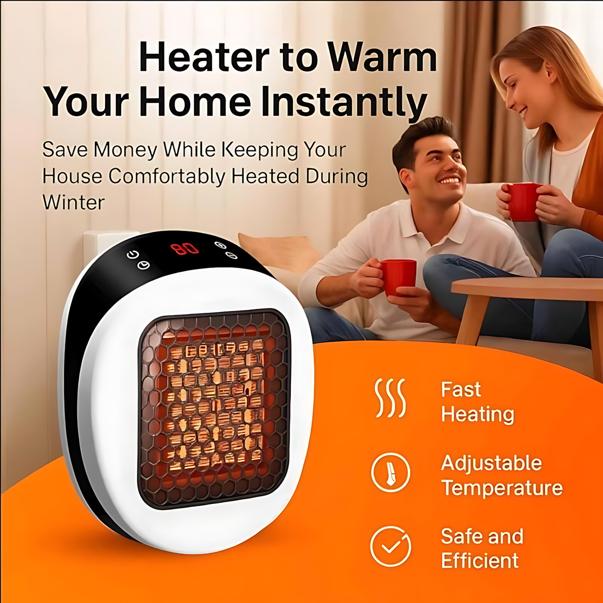 LunaHeater Portable Electric Heater 600W