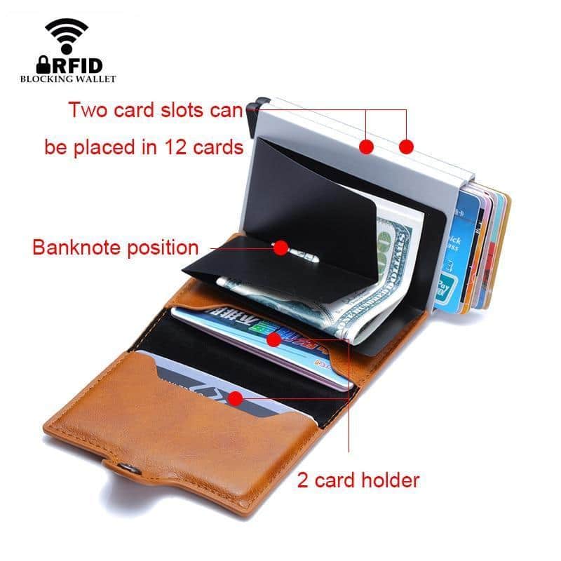 Minimalism RFID Automatic Pop-up & Pull-out Leather Fashion Wallet