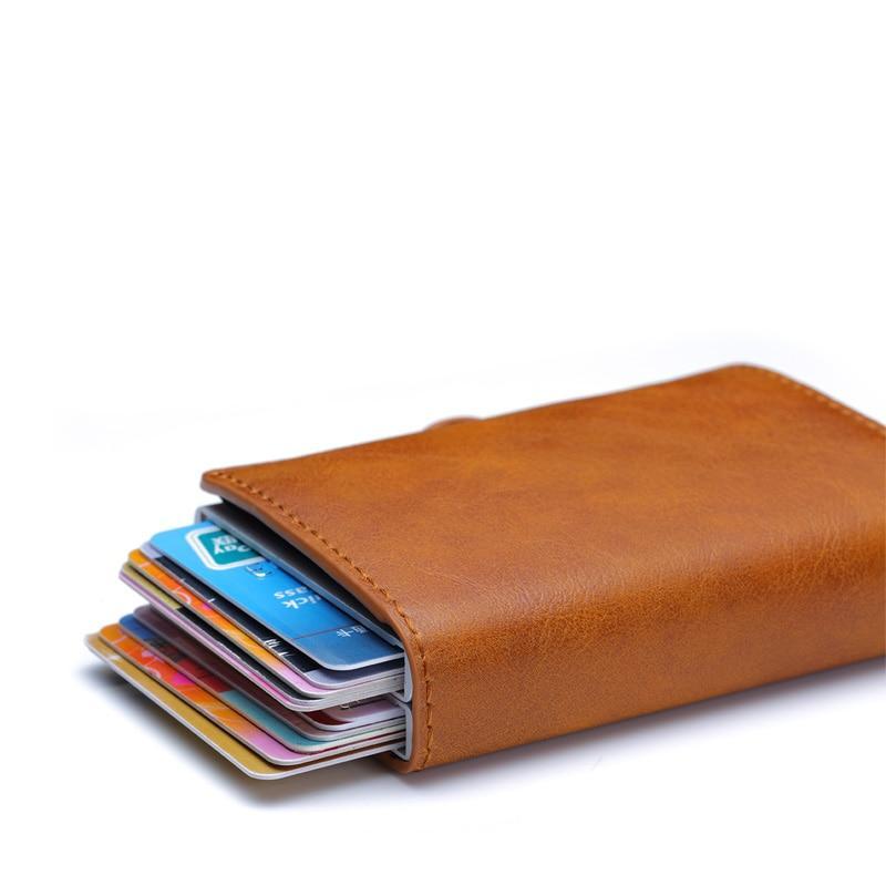 Minimalism RFID Automatic Pop-up & Pull-out Leather Fashion Wallet