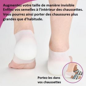 Invisible orthopedic insoles with adjustable height
