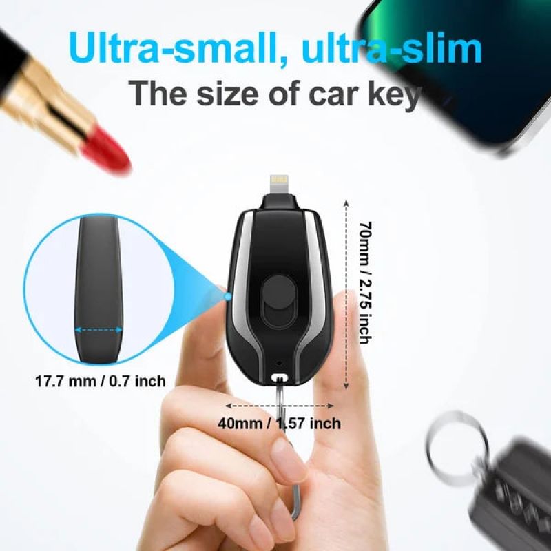 Portable charger with key ring