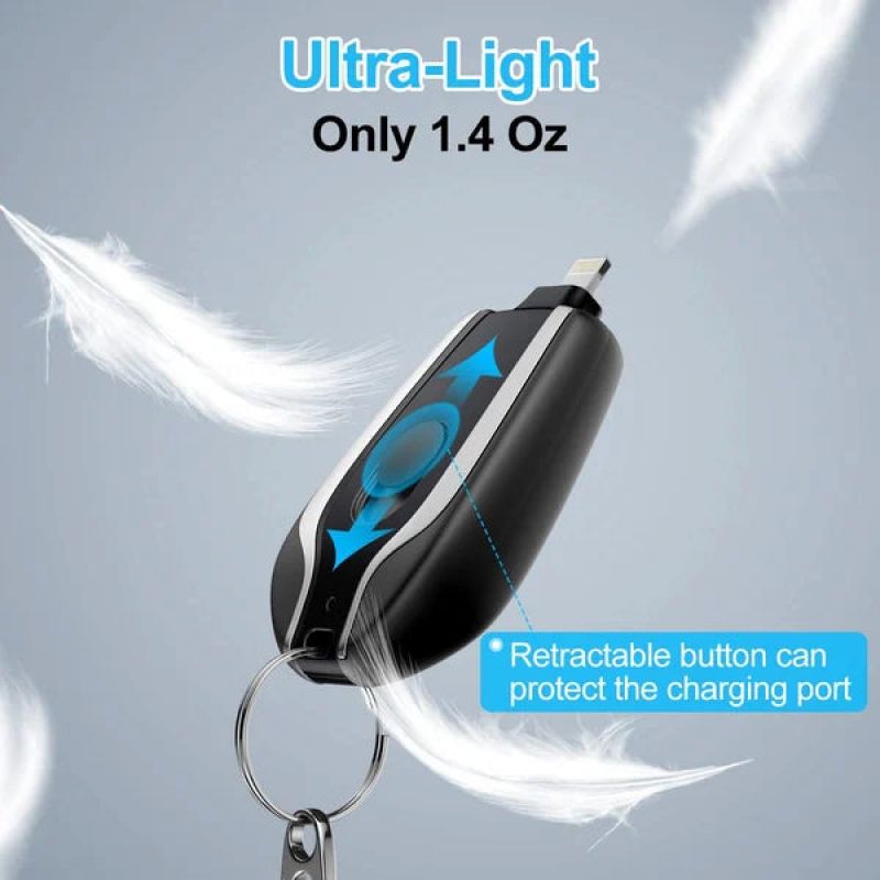 Portable charger with key ring