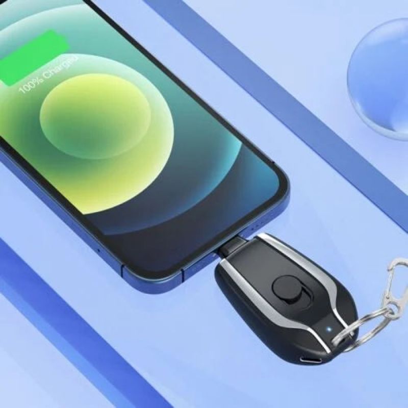 Portable charger with key ring