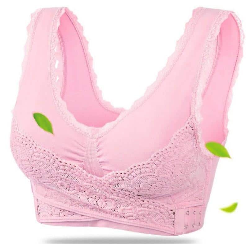 Wireless Front Cross Buckle Lace Lift Bra
