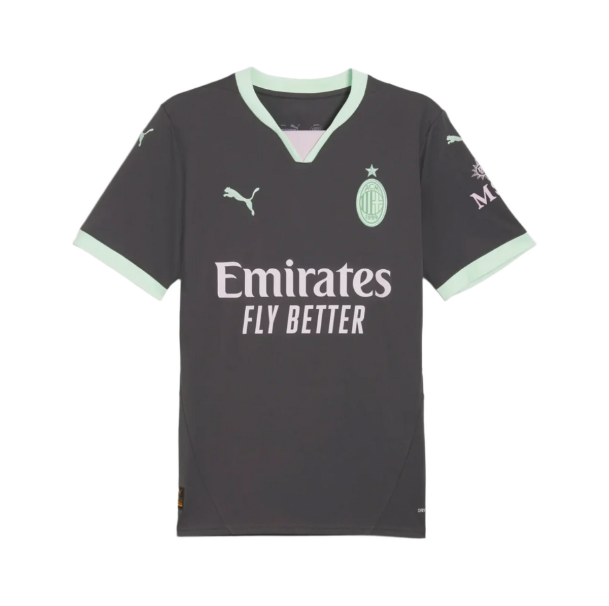 Terza divisa dell'AC Milan 24/25 grigia e verde