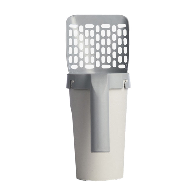 Self-cleaning litter scoop