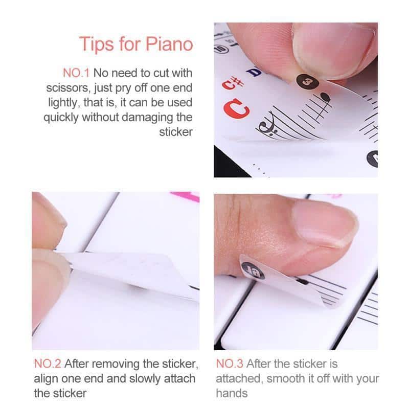 Removable Piano Key Stickers