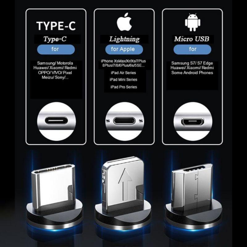 Glowing LED Magnetic 3 in 1 USB Charging Cable