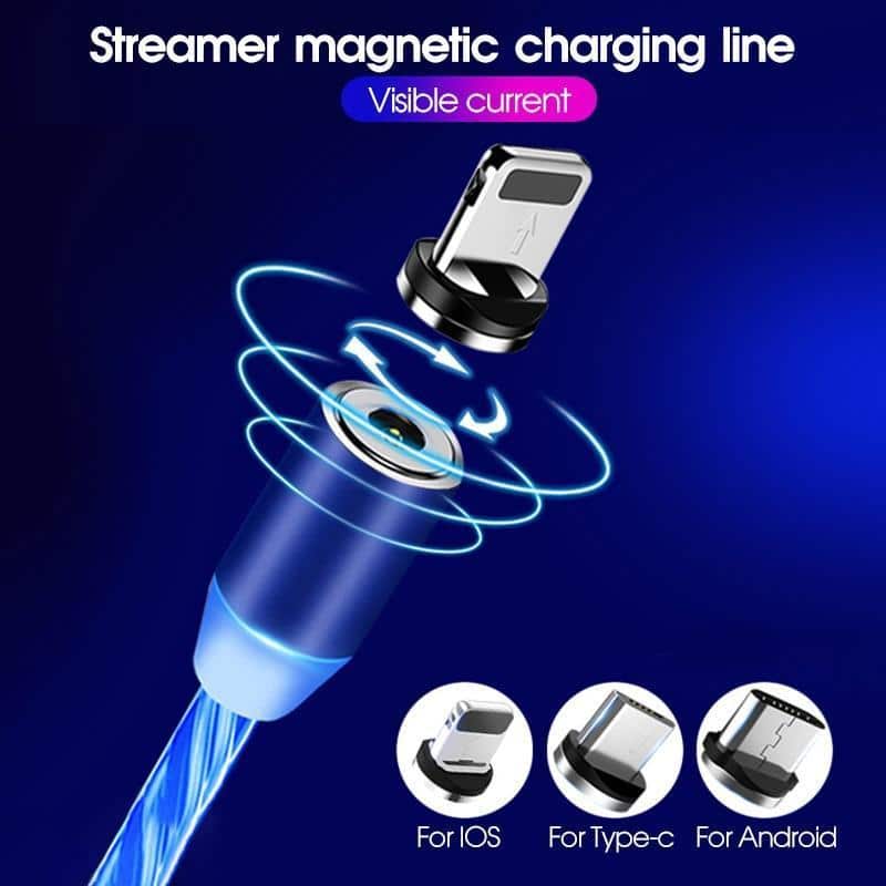 Glowing LED Magnetic 3 in 1 USB Charging Cable