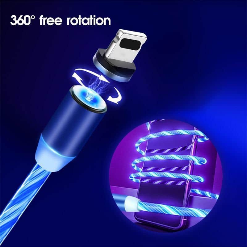 Glowing LED Magnetic 3 in 1 USB Charging Cable