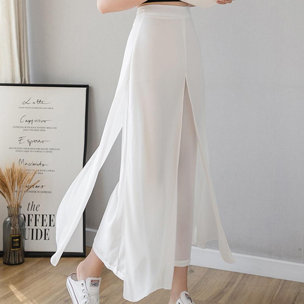 Ice Silk Chiffon Wide-Leg Pants