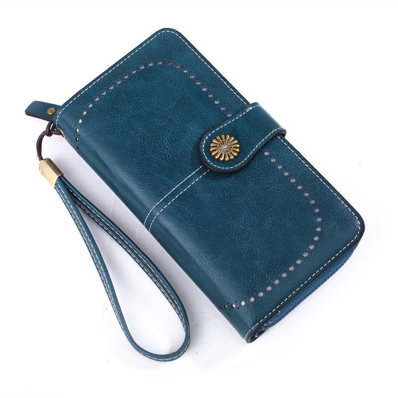 RFID Leather Wallet Purse for Women