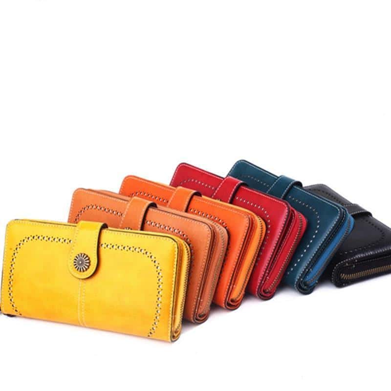 RFID Leather Wallet Purse for Women