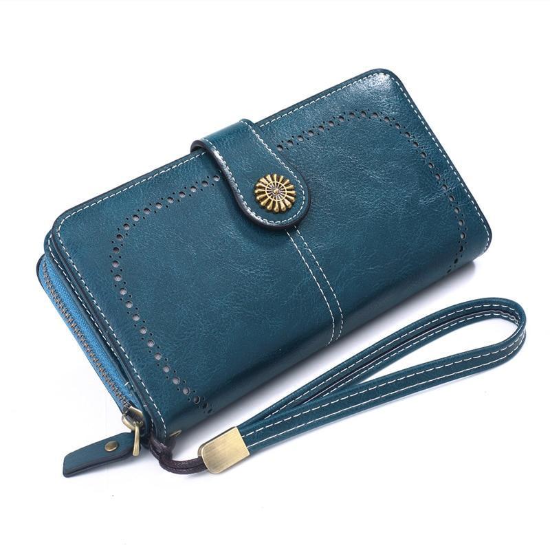 RFID Leather Wallet Purse for Women