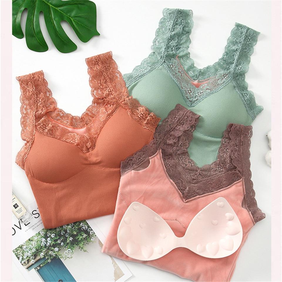 Cami-Bra Thermal Lace Tank