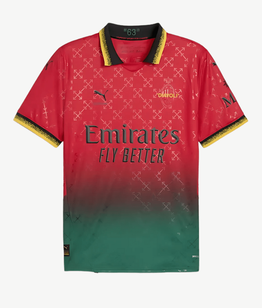 AC MILAN "OFF" FASHION COLLAB RED 2024/25 SPECIAL EDITION SHIRT