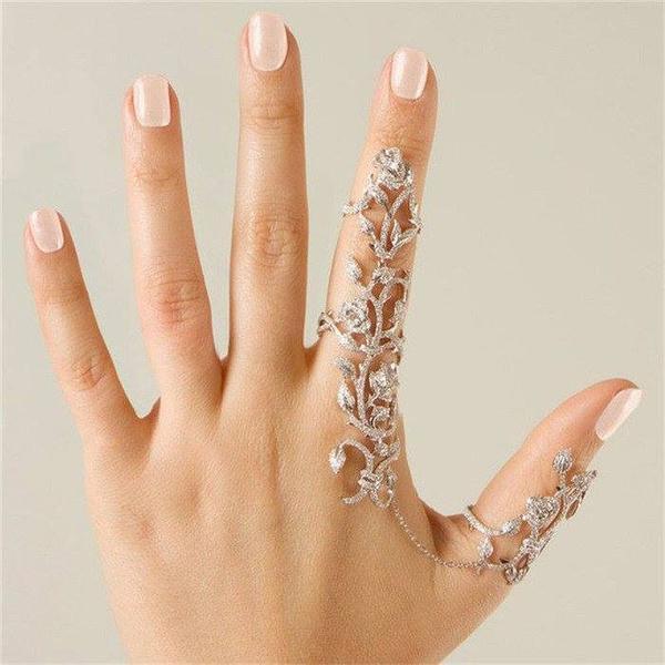 Adjustable ivy leaf ring
