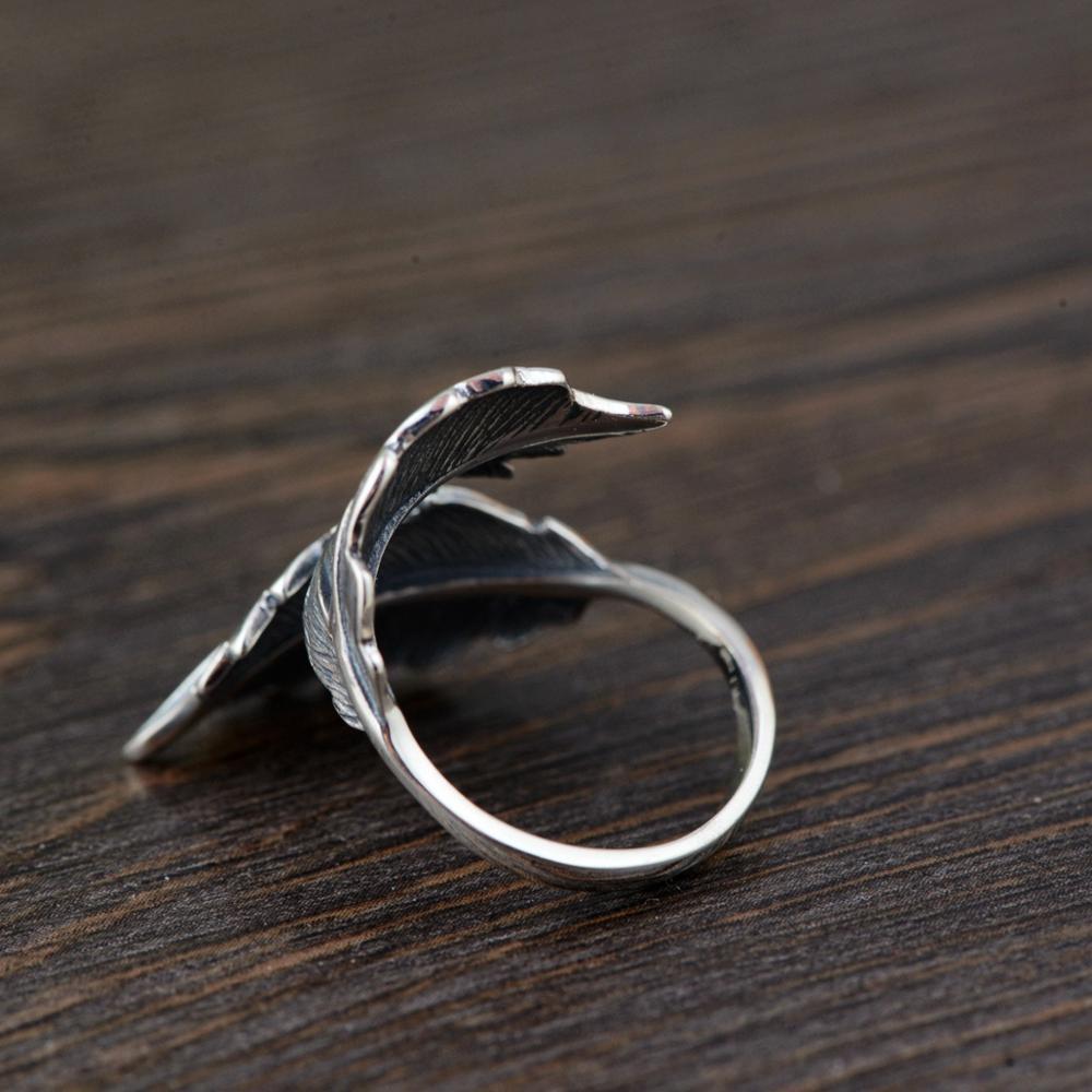 Leaf silver ring