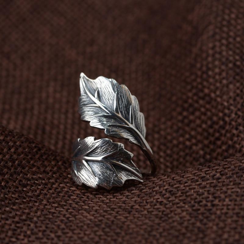 Leaf silver ring